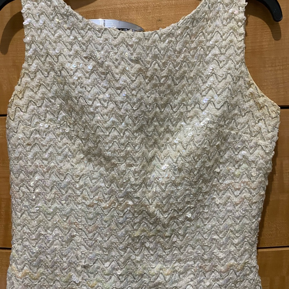 Vintage 1930’s FlapperWhite Shell Top with Back Zipper